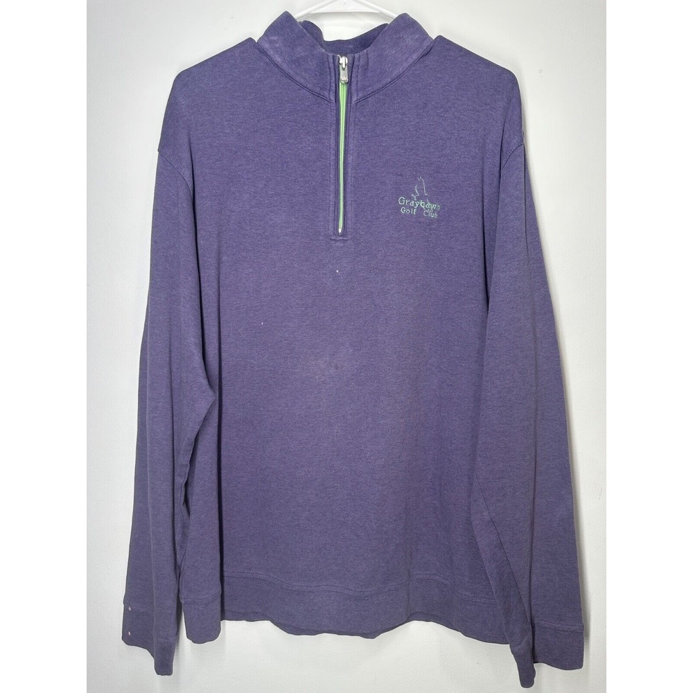 Peter Millar 1/4 Zip‎ Pullover Purple Grayhawk Golf Club Size XL - Flaww